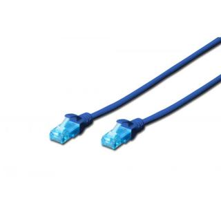 Patch cord U/UTP kat.5e PVC 0,5m Niebieski