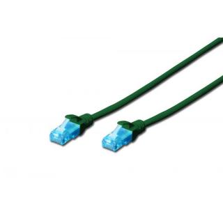 Patch cord U/UTP kat.5e PVC 10m Zielony