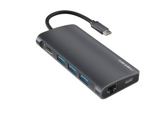 Stacja dokująca Multi Port Fowler 2 USB-C PD, 3x USB 3.0, HDMI 4K, RJ45, USB-C, SD, micro SD