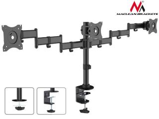 Uchwyt biurkowy na 3 monitory LCD podwójne ramiona MC-691 13"-27" 8kg