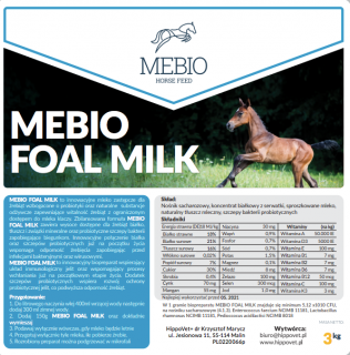 MEBIO FOAL MILK – mleko dla źrebiąt 3 kg