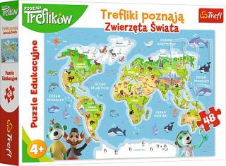 Puzzle 48el Edukacyjne Trefliki poznają zwierzęta świata 15552 Trefl p6