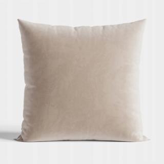 CIEMNO KREMOWA WELWETOWA POSZEWKA 40x40 DEKORACYJNA VELVETOWA