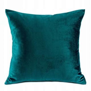 CIEMNY TURKUS WELWETOWA POSZEWKA 40x40 DEKORACYJNA VELVETOWA