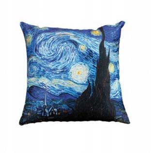 DEKORACYJNA POSZEWKA GWIAŹDZISTA NOC 40x40 van Gogh NIEBIESKA