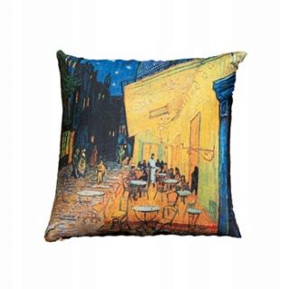 DEKORACYJNA POSZEWKA TARAS KAWIARNI 40x40 van Gogh ŻÓŁTA