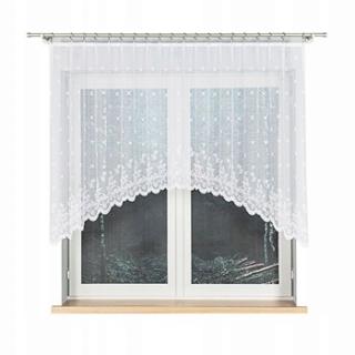 GOTOWA FIRANA 250x120CM BIAŁA ŻAKARDOWA WZÓR ROŚLINNY
