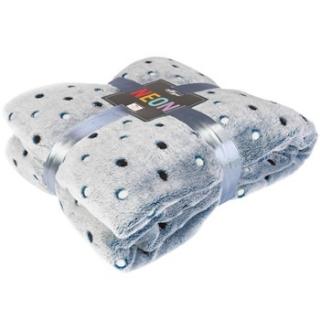 Koc Mikrofibra Neon 200x220 navy odcień szarości miły puszysty