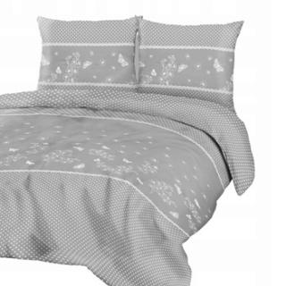 KOMPLET POŚCIELI FLANELOWEJ 160x200 FLANELA KWIATY KROPKI 31503/2