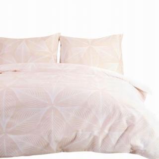 KOMPLET POŚCIELI FLANELOWEJ 220x200 FLANELA RÓŻOWA W LIŚCIE 31506/1