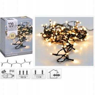 Lampki Choinkowe 120 LED Ciepły Biały Łańcuch Świetlny 12m