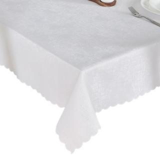 PLAMOODPORNY OBRUS 130x160 BIAŁY WZÓR GŁADKI PELA WODOODPORNY