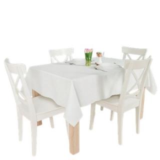 PLAMOODPORNY OBRUS 140x220 KREMOWY WZÓR KROPECZKI  WODOODPORNY ANIELA