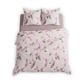 POŚCIEL 160x200 SATYNA 100% BAWEŁNA KWIATY MAGNOLIA
