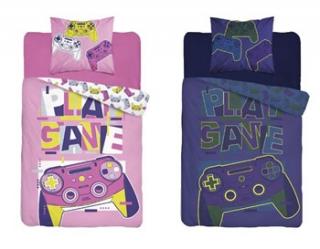 Pościel Bawełniana 160x200 Świecąca Gamer 3582B
