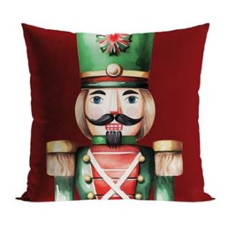 Świąteczna Poszewka Dekoracyjna 45x45 Velvet Bordo Dziadek do Orzechów