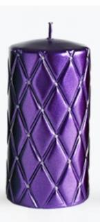 Świeca dekoracyjna fioletowa Florencja 18cm wysokości