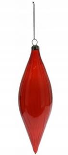 Szklana Bombka Choinkowa Czerwona 21 cm w Kształcie Łezki – Elegancka