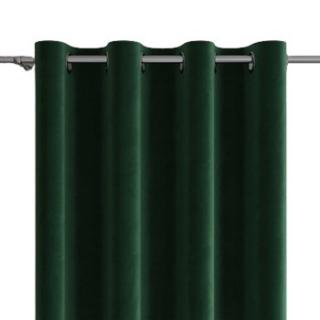 ZASŁONA GOTOWA 140x250 NA PRZELOTKACH VELVET CIEMNY ZIELONY BUTELKOWY