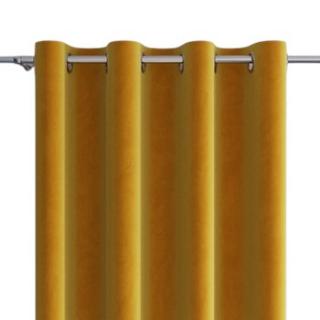 ZASŁONA GOTOWA 140x250 NA PRZELOTKACH VELVET SZAFRANOWY