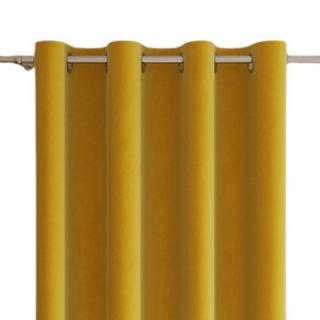 ZASŁONA GOTOWA 140x250 NA PRZELOTKACH VELVET ŻÓŁTA