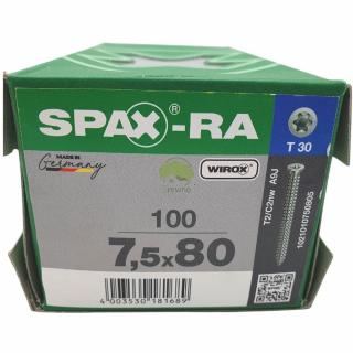 SPAX-RA Wkręty  uniwersalne 7,5x80 WIROX (100 szt.) srebrny