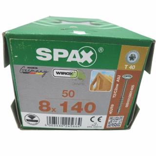 SPAX Wkręty do konstrukcji 8x140 WIROX (50szt.) Srebrny