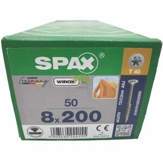 SPAX Wkręty do konstrukcji 8x200 WIROX (50szt.) srebrny