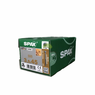 SPAX Wkręty do podłóg drewnianych WIROX 3,5x45 (500szt.) + bit T10 srebrny