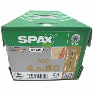 SPAX Wkręty do podłóg drewnianych WIROX 4,5x50 (500szt.) srebrny