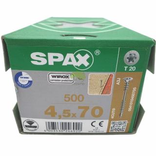 SPAX Wkręty do podłóg drewnianych WIROX 4,5x70mm (500szt.) srebrny