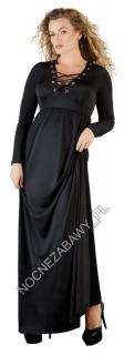 Długa sukienka ze sznurowanym dekoltem XL