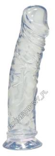Elastyczne dildo ze śliskiego żelowego tworzywa z przyssawką 19,5cm