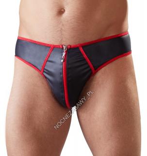 Męskie matowe majtki czarno-czerwone XL