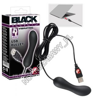 Smukły Wibrator Black Velvets na USB