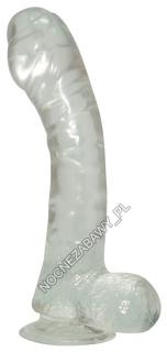 Żelowe dildo z przyssawką w kolorze transparentnym 17cm