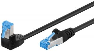 Kabel LAN Patchcord CAT 6A S/FTP 1x90 czarny 0,25m