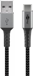 Kabel USB-C - USB-A 2.0 Goobay TEXTIL 1m