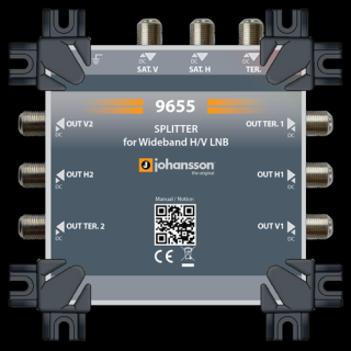 Rozgałęźnik 1x2 Wideband + DVB-T2 Johansson 9655