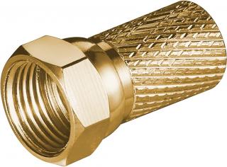 Wtyk F nakręcany 7,0mm/20mm Big Nut ZŁOTY Goobay