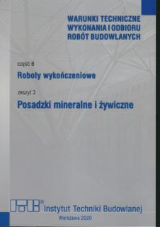 B3 Posadzki mineralne i żywiczne warunki techniczne wykonania i  odbioru robót budowlanych