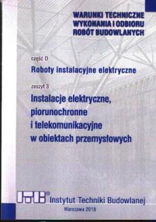 D3 Instalacje elektryczne piorunochronne i telekomunikacyjne