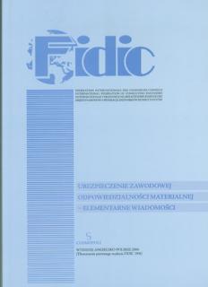 FIDIC 638 Ubezpieczenie zawodowej odpowiedzialności materialnej  elementarne wiadomości