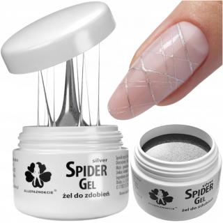 AllePaznokcie Żel Do Zdobień Spider Gel 3 ml - Silver
