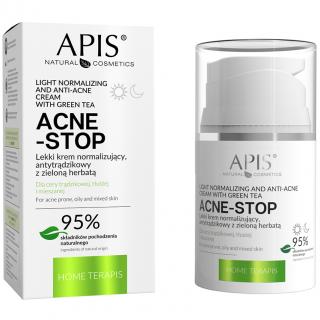 Apis Acne-Stop Home terApis Lekki Krem Normalizujący, Antytrądzikowy z Zieloną Herbatą 50 ml
