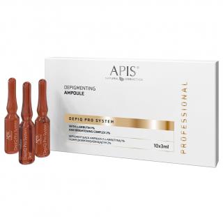 Apis Depiq Pro System Depigmentująca Ampułka z Arbutyną 1% i Kompleksem Rozjaśniającym 2% 10 x 3 ml