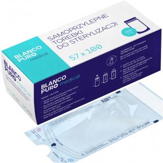 Blanco Puro Torebki Foliowo-Papierowe Do Sterylizacji w Autoklawie 57x100 mm Samoprzylepne 200 szt
