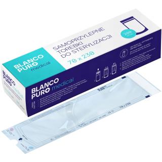 Blanco Puro Torebki Foliowo-Papierowe Do Sterylizacji w Autoklawie 70x230 mm Samoprzylepne 200 szt