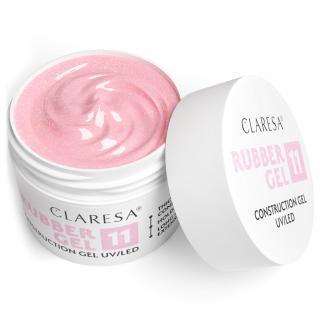 Claresa Żel Budujący Do Paznokci Rubber Gel 12 g - Nr 11 Jasny Róż Niebiesko-Różowe Drobinki