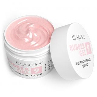 Claresa Żel Budujący Do Paznokci Rubber Gel 12 g - Nr 9 Nude Róż z Drobinkami